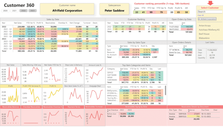 Individual Customer 360 View Dashboard